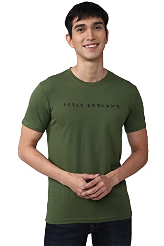 Image of Peter England Men's Solid Slim Fit T-Shirt