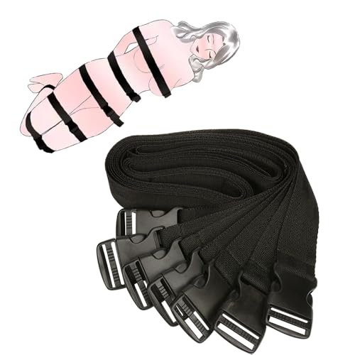 Image of 7PCS Sex Restraints Kit Bondage Belt SM Slave Sex Toys Sets BDSM Adjustable Bondage Play Kits Couples Binding Straps Adjust Handcuffs Wrist Cuff Anklet Adult Game Sex Toy