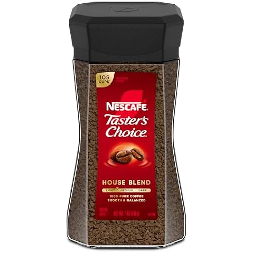 NESCAFÉ Taster's Choice Instant Coffee, Light Medium Roast Coffee, House Blend, 1 Jar (7 Oz)