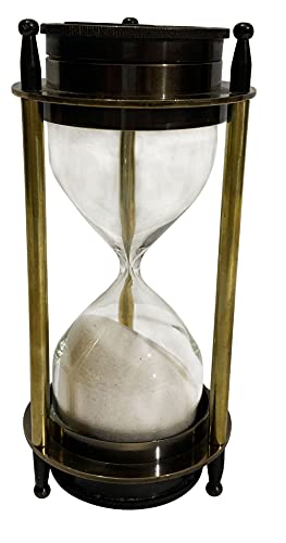 Temporizador de arena de latón para hora de cristal, mesa de decoración hermosa, cumpleaños, aniversario, día del padre Cover