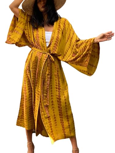 Image of Kaftan Dresses for Women Plus Size Summer Beach Dress with Print and Swim Cover Ups