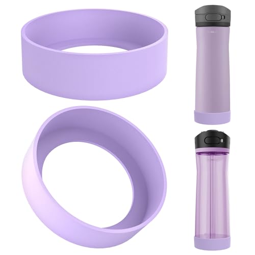 Anti Spill Boot Compatible With Contigo Jackson Chill 2.0 20oz/24oz, Ashland Chill 20oz/24oz, Anti-slip Water Bottle Bottom Sleeve Cover Protector (violet / 2 Pack), Cps-018-08