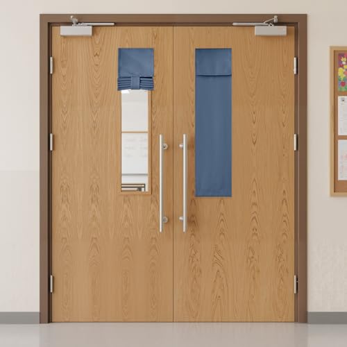 RYB HOME 2 Panels Classroom Door Window Cover Curtains, Blackout Shades