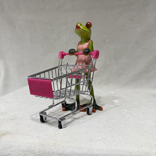 Image of AUGEN Polyresin Shopping Frog Statue Showpiece for Home Decor Decoration and Gifting (1767F6, 18cm)