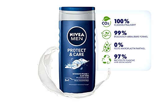 NIVEA MEN Protect & Care verzorgende douchegel (250 ml), hydraterende douchegel met aloë vera, milde douche voor een… - Image 8