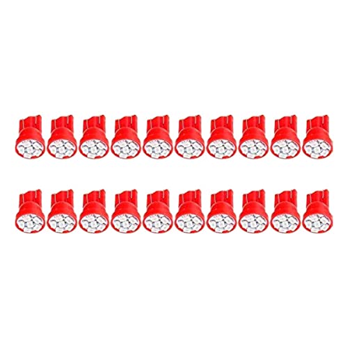 cciyu 194 Extremely Bright LED Bulbs 6-3020-SMD Dashboard Gauge Light Speedometer Odometer Tachometer LED light Wedge T10 168 2825 W5W Red Pack of 20