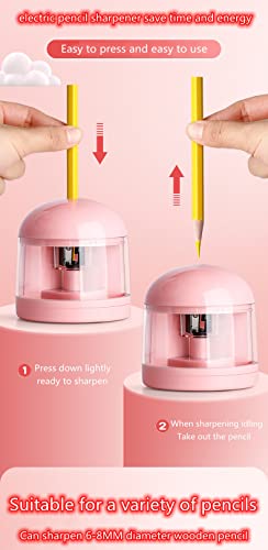 Image of Magicwand Battery Operated Pencil Sharpener,Electric Eraser,Vacuum Cleaner Stationery Set with 10 Eraser Refills for Kids,Adults for Home Office School【3 Yrs & Up】【Flamingo Pink】