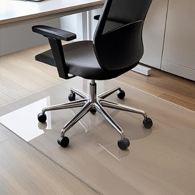 COSYLAND Protector de Suelo para Silla con Ruedas, Alfombra Transparente de Alta Claridad 100 x 120 cm - 01, Tapete de PVC Liso para Oficina, Parquet, Escritorio o Gaming, Antiarrayado y Duradero