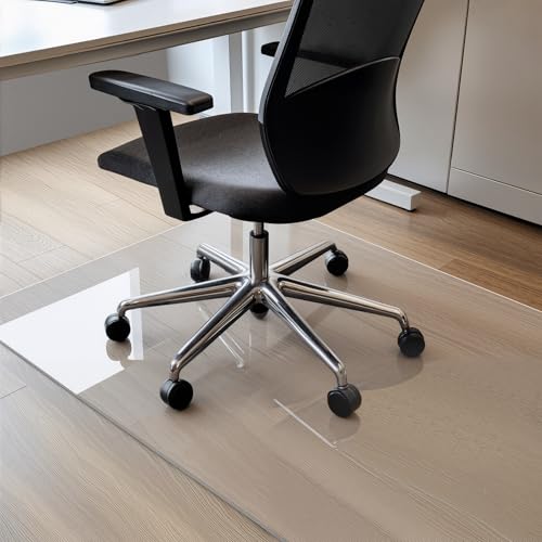 COSYLAND Protector de Suelo para Silla con Ruedas, Alfombra Transparente de Alta Claridad 100 x 120 cm - 01, Tapete de PVC Liso para Oficina, Parquet, Escritorio o Gaming, Antiarrayado y Duradero