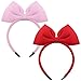 Bow Headband Bowknot Hair Bands Big Bow Halloween Hair Hoop Women Girls Bow Hairband Party Decoration Headdress Cosplay Costume Headwear Handmade Headpiece Makeup Hair Accessories 2 Pack Red Pink