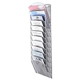 12 Tier Hanging Wall Files Metal Mesh Wall File Organizer Wall Planter for Home&Office SK Sharkbang-Silver …