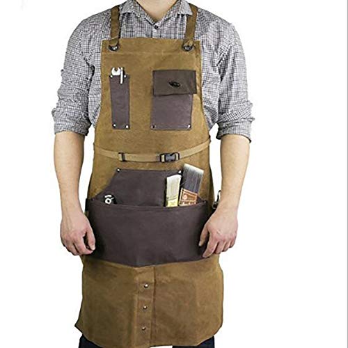 SUPERHUA Herramienta Delantal, Cinturón De Trabajo De La Lona Delantal Cera De Petróleo...