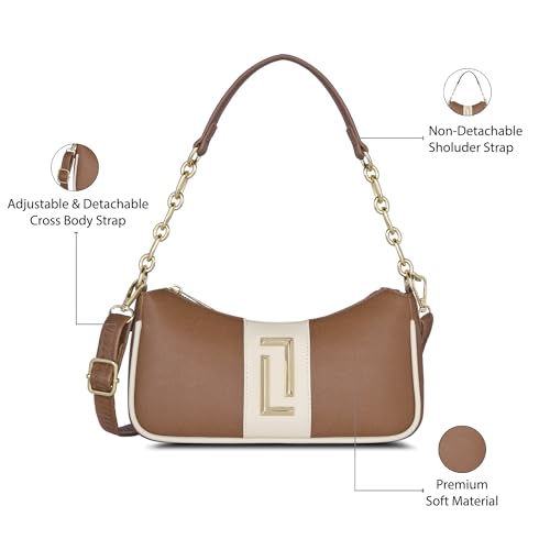 Image of Lavie Luxe Women's Monica Small Colourblock Hobo Handbag for Women | Hobo Handbag for Women For Work | Ladies purse | Stylish Shoulder Bag | Ladies Gift