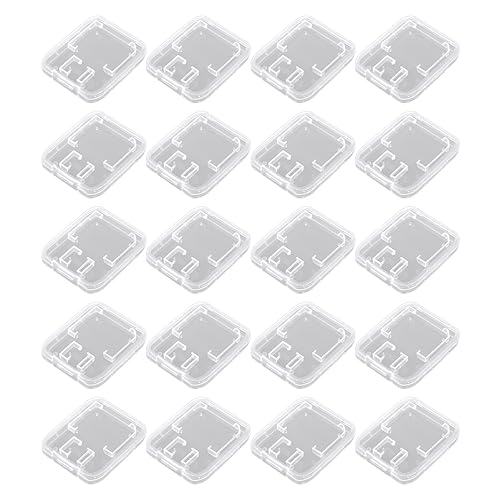 LALAFINA 20pcs Transparent Memory Card Storage Case for and T Flash Durable Holder for Easy Visibility and Organization for Collectors and Enthusiasts