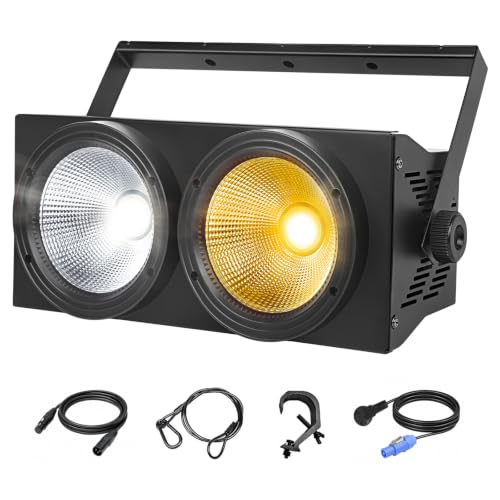 Luces PAR LED Cegadora de 200 W para escenario, 2 luces LED blanco frío y cálido, control DMX, estroboscópico COB con activación por sonido para teatros, iglesias y eventos de DJ.