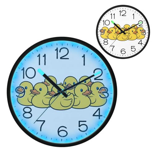 Reloj de pared digital silencioso con luz nocturna de 12 pulgadas miniatura 2