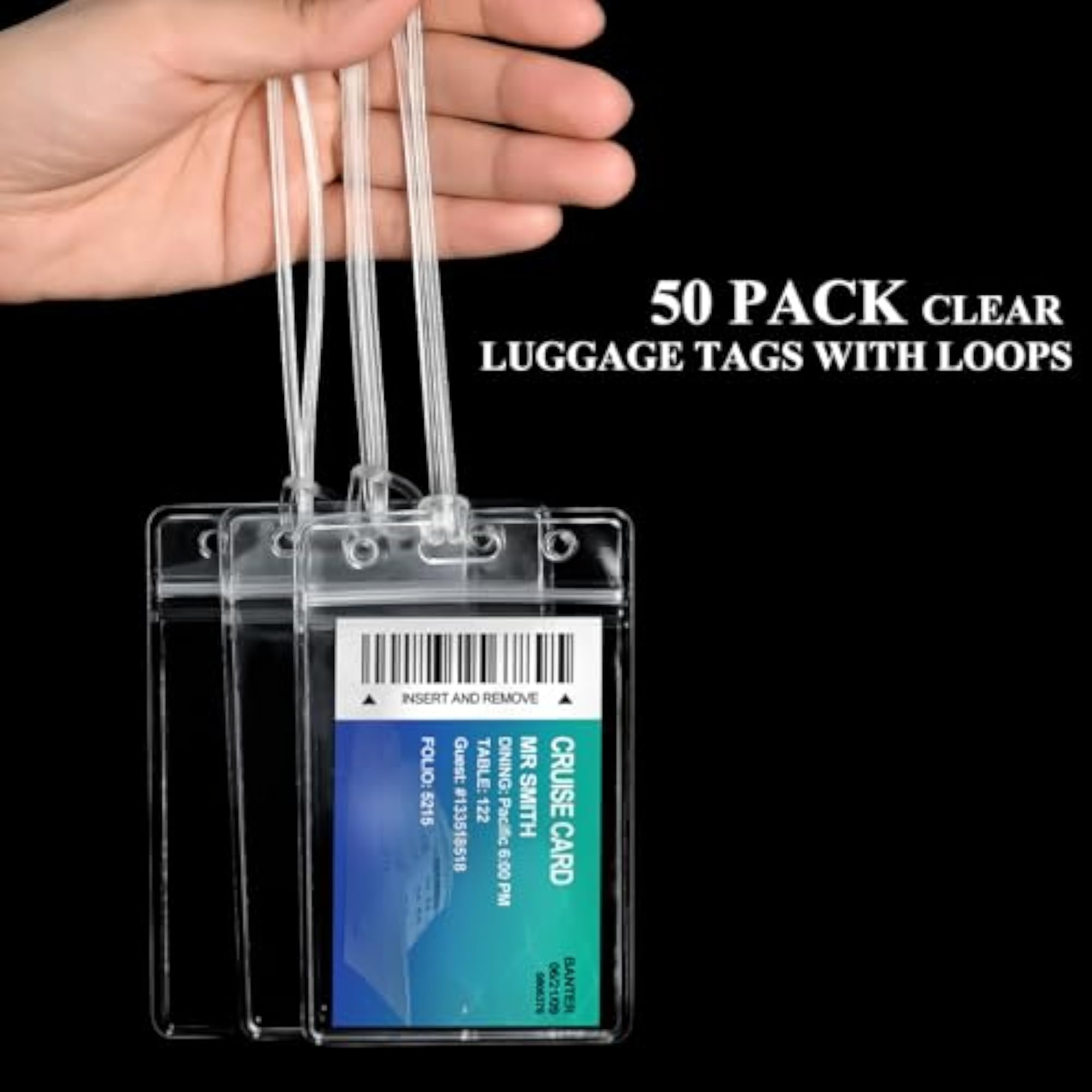 50 Pack Luggage Bag Tag Holders