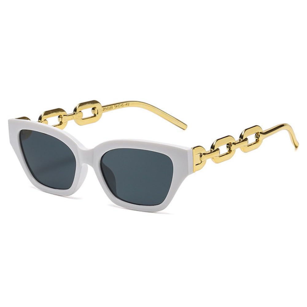 Lunettes œil de chat UV400 à petite monture rectangulaire de luxe chic - 4