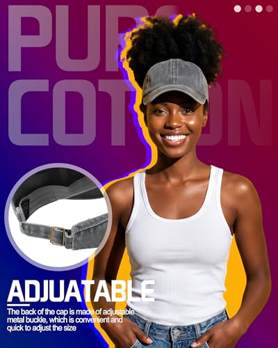 Gorra de béisbol ajustable para mujer con cola de caballo miniatura 3