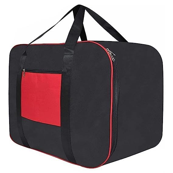 CHAMPARAN INDUSTRIES Non Woven Underbed Storage Bag Moisture Proof Cloth Organiser Big Underbed Storage Bag With Zippered Closure And Handle (Black Red, 54X46X28Cm) (Pack Of 1) (B0CMX53H3X) Amazon Price History, Amazon Price Tracker
