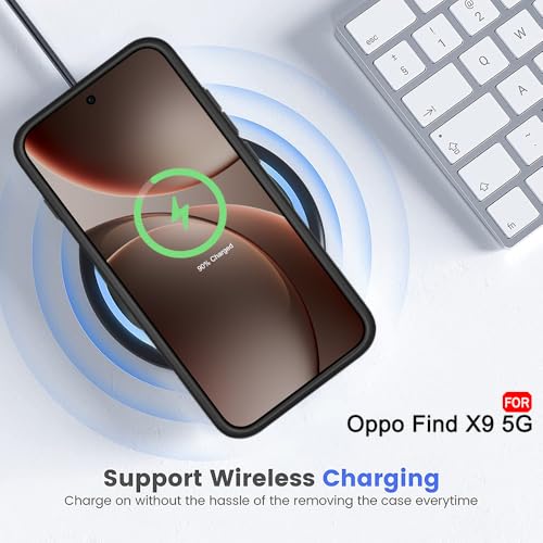Image of TheGiftKart Hybrid Shockproof Back Cover Case for Oppo Find X9 5G Compatible with MagSafe | Hard Back Cover for Oppo Find X9 5G (PC & TPU, Transparent Clear Back, Black Sides)