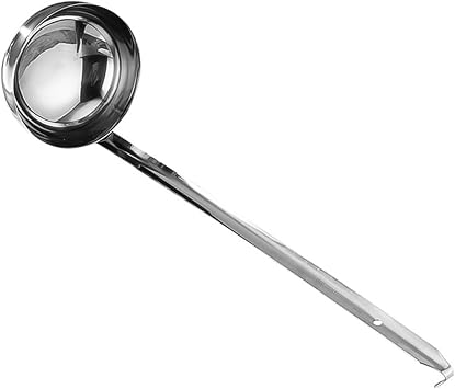 Uonlytech Stainless Steel Ounce Measuring Spoon with Long Handle and Pouring Hook, 90cc Kitchen Cooking Tool for Precise Liquid Measurement and Sauce Serving