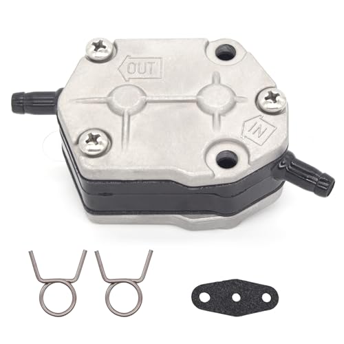 QuickMarine 18-7334 Fuel Pump with Clips and Gasket for Yamaha 25-90 HP Suzuki 8-65 HP & Tohatsu Nissan 25-115 HP Outboard Boat Motors replaces 6A0-24410-00 15100-94300 356-04000-1