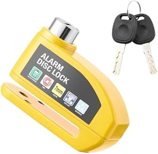 Momo Racing Alarm Disc Lock for Motorcycle, Yellow