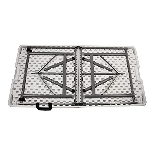 Amiatch Portable Folding Camping Table, 4Ft Heavy Duty Picnic Table Fold In Half Plastic Picnic Desk With Handle For Indoor Outdoor #TOP6