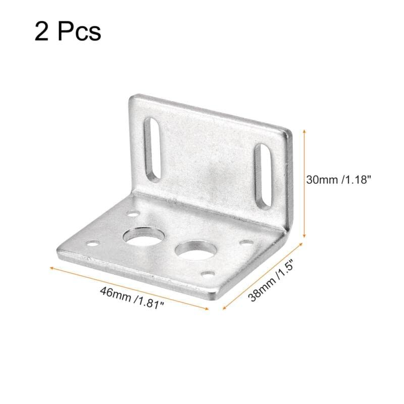 Tool parts Motor Bracket Motor Holder 30x46x38mm Silver Tone for Worm Gear Motor 2pcs