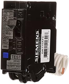 SIEMENS QA115AFC 15-Amp Single Pole 120-volt Plug-On Combination AFCI Breaker, Black