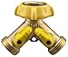 Nelson 50312 Brass Dual Outlet Hose Adapter