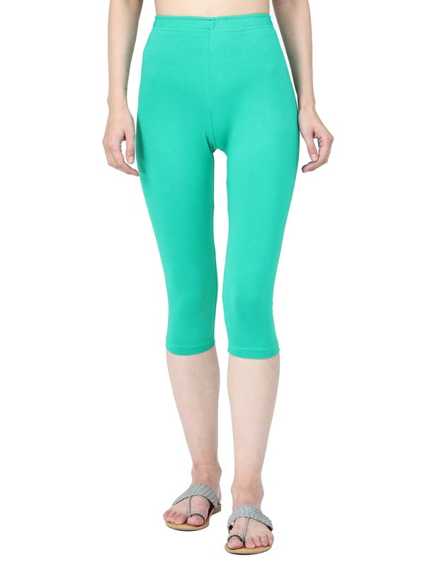 Image of Robinbosky Premium Stretchable Cotton Capri Legging for Women | Suitable for Formal wear & Casual wear | High-End Elastic Makes. The Leggings Squat Proof and Durable for Travel, Yoga, & Workout.