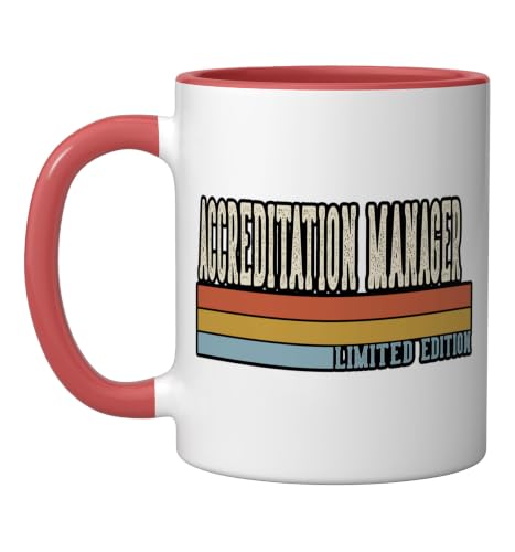 Accreditation Manager Week Retro Vintage Back To School Day Ceramic Mug, Red/White