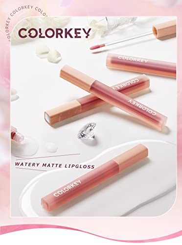 Colorkey Soft Matte Water Tint（R301 Spring Cherry Tree）, Hydrating Glossy Lip Gloss Smudge Proof And No Transfer, Long-Lasting Liquid Lipstick | Moist Fit Without Stickiness | Moisturized | Transparent | Highly Pigmented Lip Tint (R301 Spring Cherry Tree) #TOP2