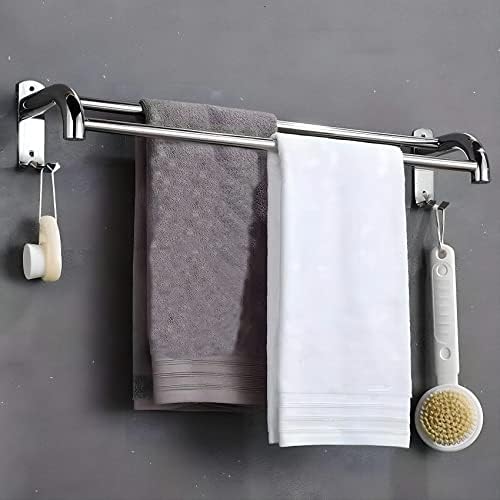 White Double Towel Bar Rail, Wall Mounted Round Towel Rod - 30cm/40cm/50cm/ 60cm/70cm/80cm 304 Stainless Steel Towel Rack For Bathroom Hardware And Kitchen (Size : 80cm