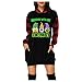 Winterkleid Damen Weihnachtskleid Sexy Mode Langarm Hoodies Pullover mit Weihnachten Druck Winterkleid Winterjacke mit Taschen Weihnachtspullover Abendkleid Schwarze Langarmjacke Slim Fit Party Kleid