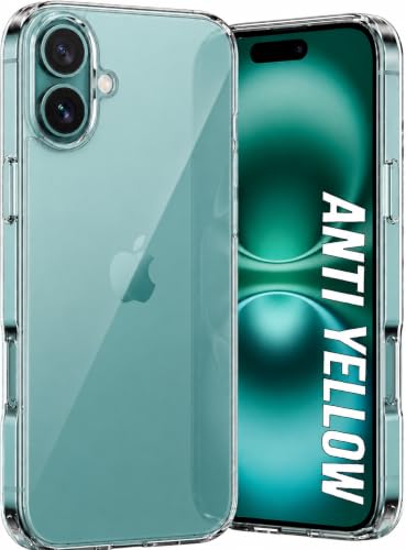 Image of DIZORO Crystal Clear Back Case Cover for iPhone 16 with Anti-Yellow Transparent Cover | Shockproof Design | Hard Back Cover Clear Case for iPhone 16 with Non Yellowing (PC, Transparent)