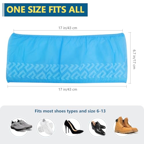 squish Shoe Covers Disposable Non Slip, Thick Extra Disposable Boot Covers Slip Proof Shoe Cover for Indoors Outdoors Recyclable Durable Protector Covers Fits Virtually Most Shoes 100 Pack(50 pairs) - Thumbnail 7