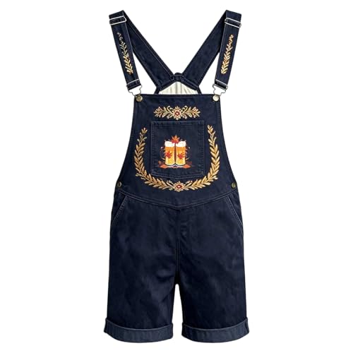 Shorts tirantes transpirables con estampado Oktoberfest y ajuste cómodo