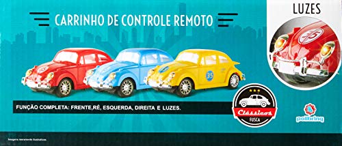 2227 - Carrinho de controle remoto de brinquedo Fusca Classico com luzes - Vermelho