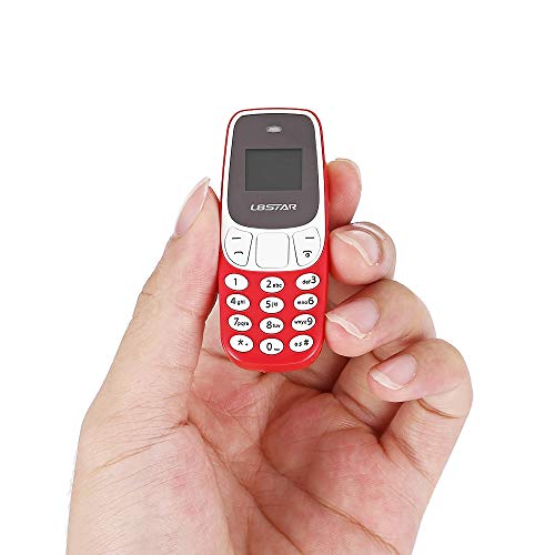 BM10 Worlds Smallest Phone 2 in 1 Mini Phone Unlocked GSM with Hands Free Bluetooth Dialer Bluetooth Headphone Dual SIM Card GSM (Red)