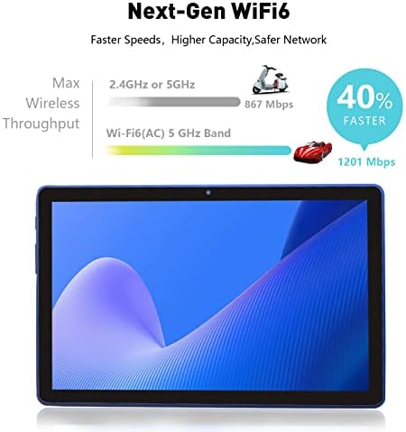 Tablet 10.35 inch Android 11 Tablets with 5G WiFi+WiFi6,3GB RAM 32GB ROM,1332x800 IPS HD+ Display,GMS,6000mA Battery,Quad-Core,5MP+8MP Camera,Bluetooth5.0,Leather Shell (Gray)