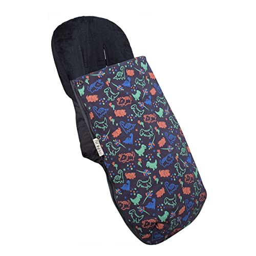 JYOKO KIDS Saco Universal para Cochecito, Sacos de Abrigo para Carritos, Saco Invierno Silla Paseo, Saco de Silla de Bebe con Cremallera Desmontable, Capa regulable (HAPPY DINO, POLAR)