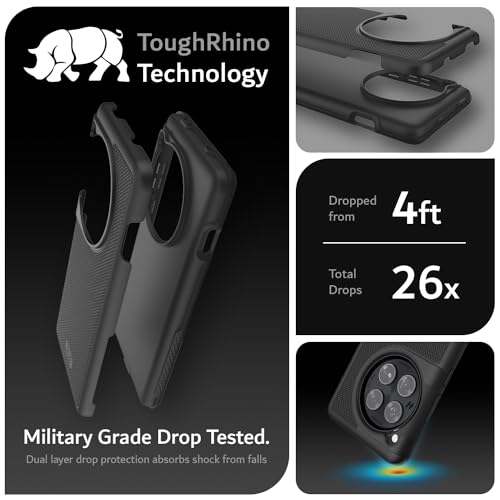 Image of TUDIA [MergeGrip for OnePlus 12 5G Back Cover - Military Grade Drop Tested Dual Layer Shockproof Anti-Slip Heavy Duty Protective Case- Matte Black