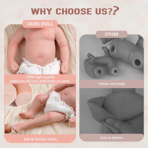 Babeside Lifelike Reborn Baby Dolls Girl - 12-Inch Realistic-Newborn Full Platinum Silicone Body Real Life Baby Doll Sleeping Baby With Soft Body Kids Gift Set For 3+ Years Old #TOP3