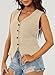 Dokotoo Women's Suit Vest Tops 2026 Dressy Casual Business Button Sleeveless Trendy Fashion Waistcoat Vests with Pocekts Apricot Large