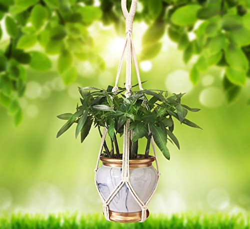 Clelo 3 Packs Macrame Plant Hangers With 3 Hooks Handmade Hanging Planters Basket Plant Holder For Indoor Outdoor Decorations(20"/23"/35") #TOP4