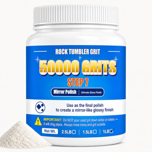 Image of 50000 Grit Aluminum Oxide Rock Tumbler Polish, Step 7 Ultimate Finish | Maximum Refinement for Rocks, Gems, Glass & Jewelry Making, Ultra-Fine Powder, 1 LB Refill, For All Major Tumblers