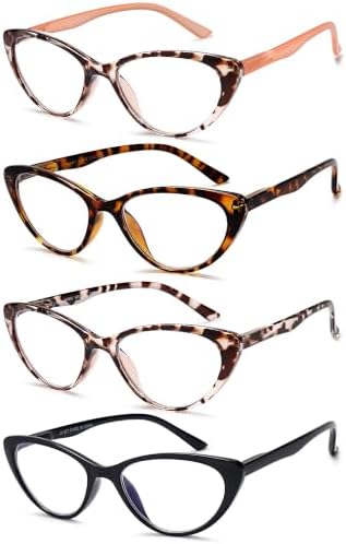EYEURL Cat Eye Reading Glasses for Women 4-Pack Blue Light Glasses — 사진 2